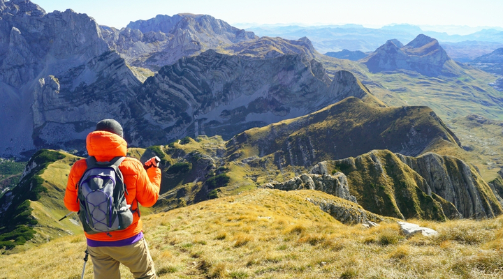 A hiker in Durmitor National Park.