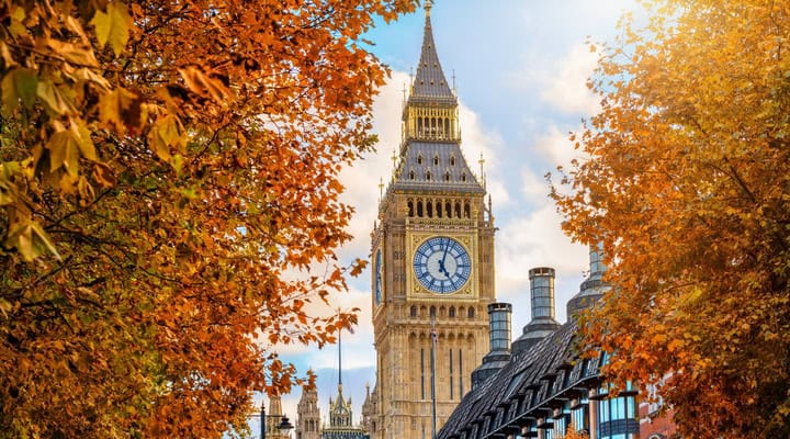 Westminster, London, in autumn.
